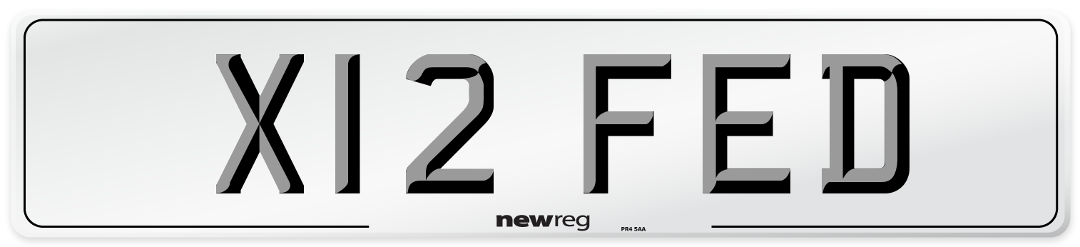 X12 FED Number Plate from New Reg